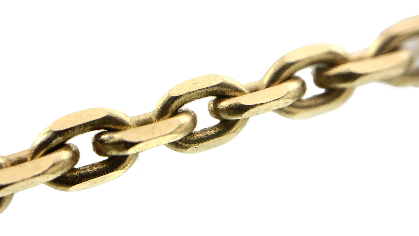 10K Yellow Gold Mariner Anchor Link 18.5 in x 2 mm  Chain Necklace AU327