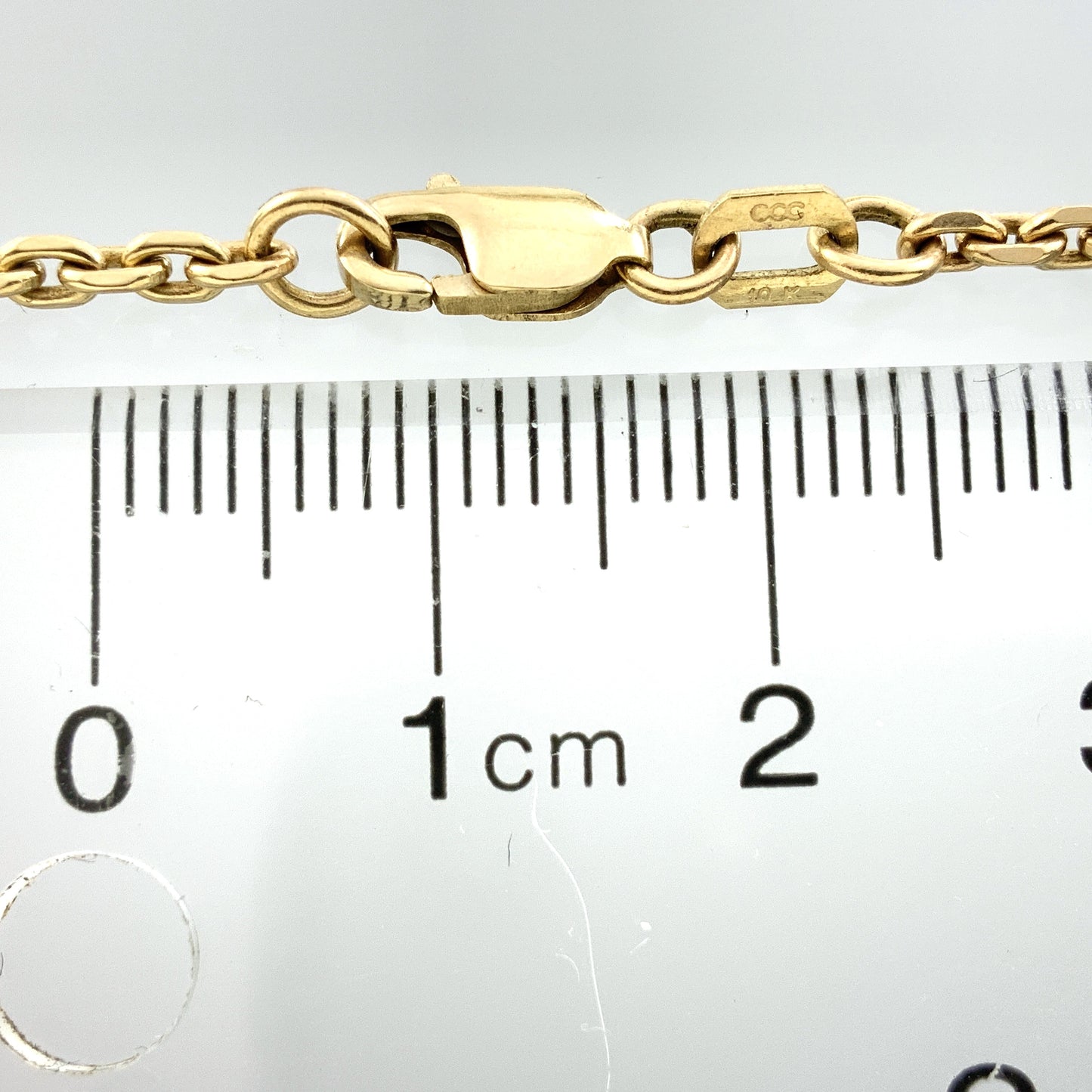 10K Yellow Gold Mariner Anchor Link 18.5 in x 2 mm  Chain Necklace AU327