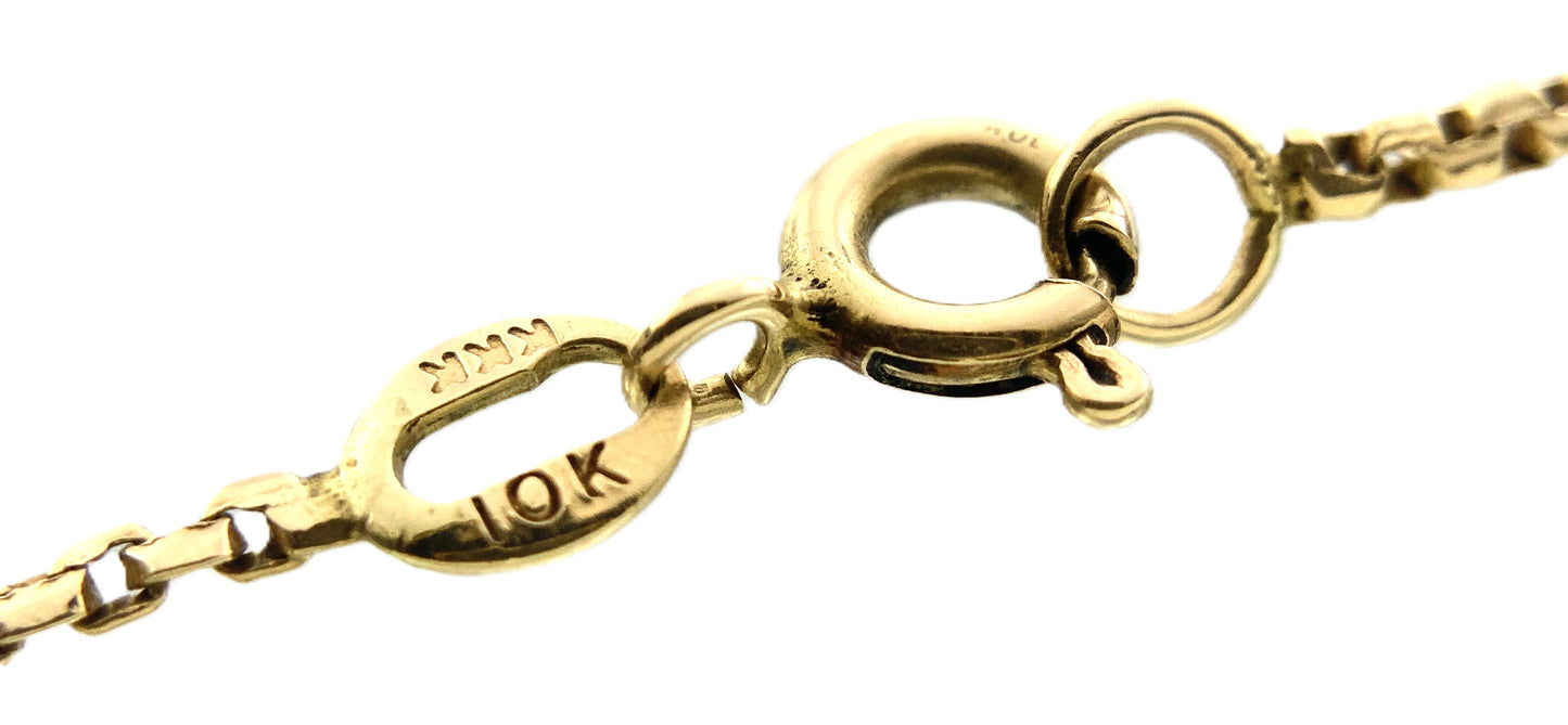 10K Yellow Gold Box Link 19.5 in x 1 mm Chain Necklace AU330