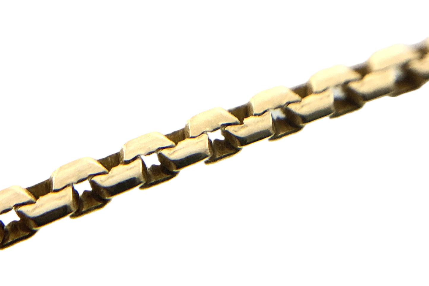 10K Yellow Gold Box Link 19.5 in x 1 mm Chain Necklace AU330