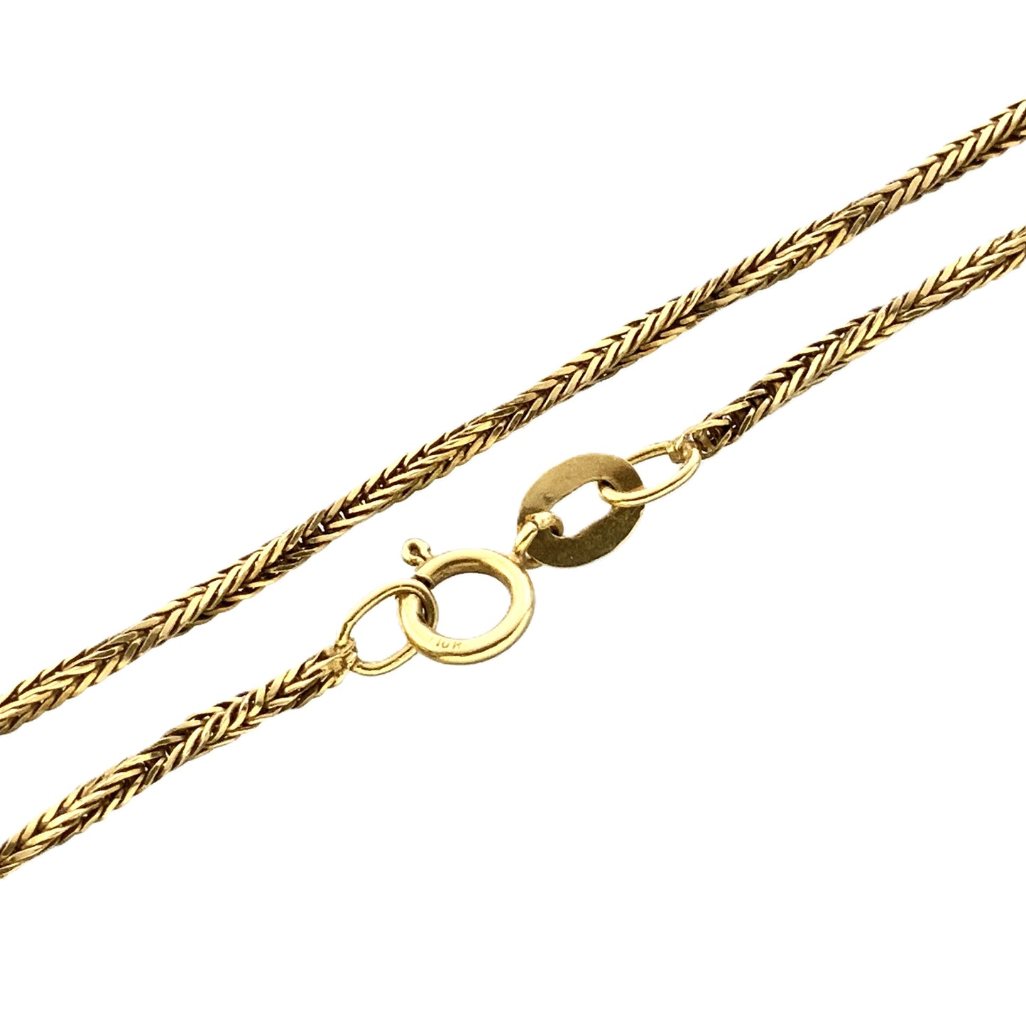 10K Yellow Gold Braided Wheat Link Chain Necklace 18.25 in x 1.5 mm AU331