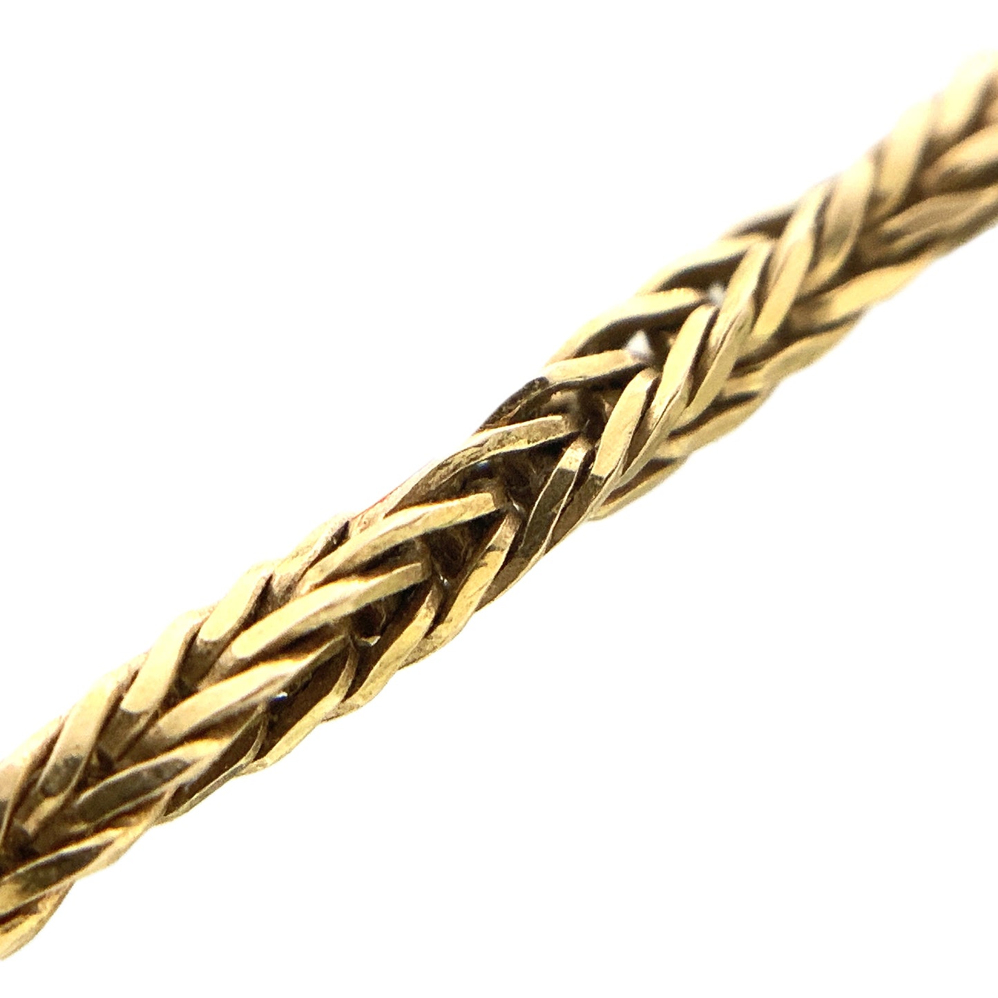 10K Yellow Gold Braided Wheat Link Chain Necklace 18.25 in x 1.5 mm AU331