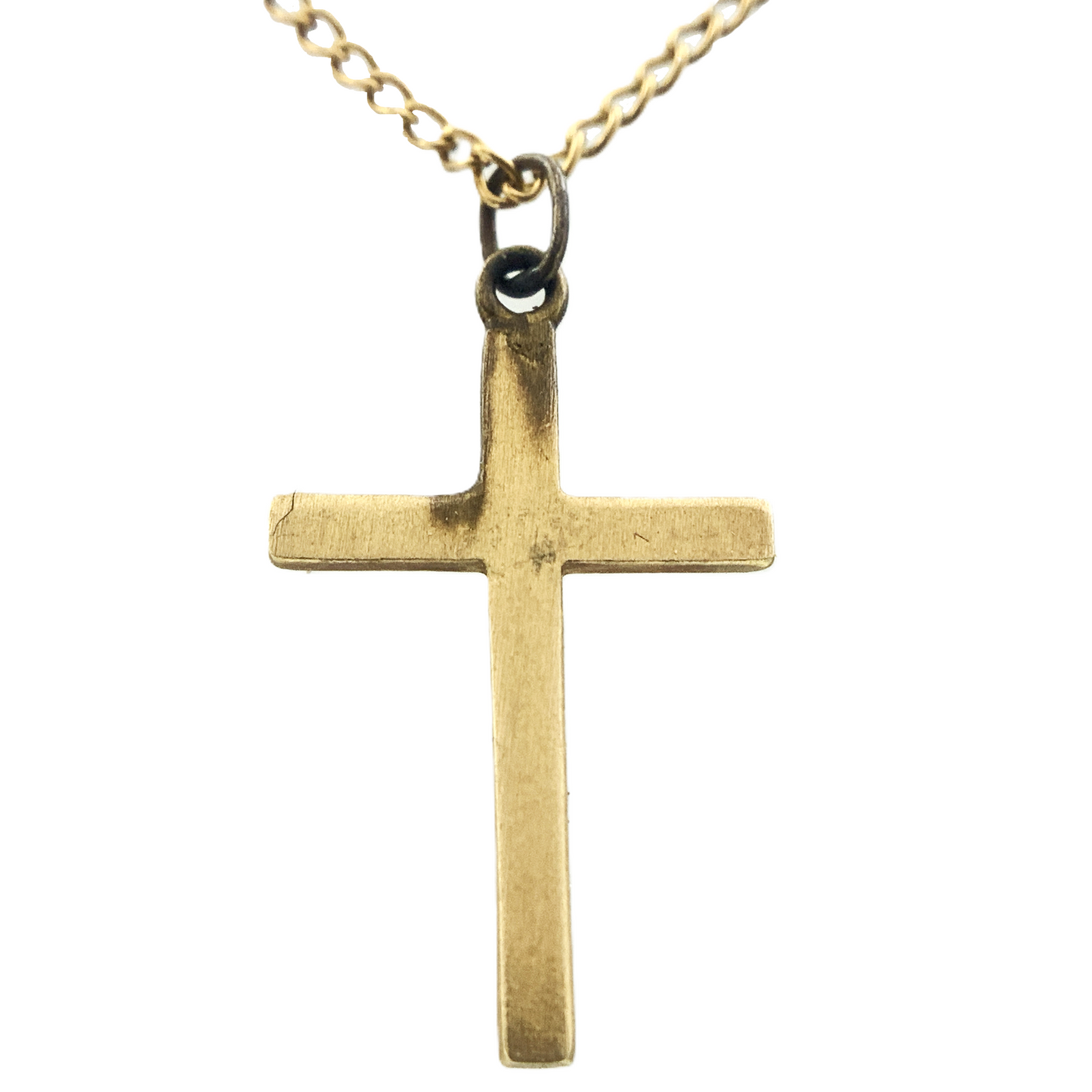 10K Yellow Gold Christian Jesus Crucifix Pendant Charm Chain AU332