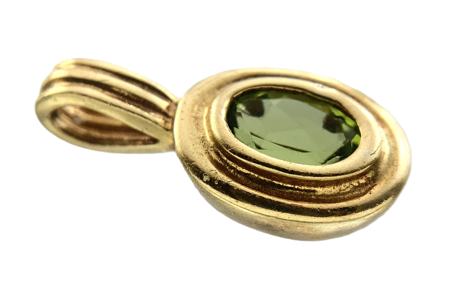 10K Yellow Gold  Peridot Gemstones Pendant Charm and Stud Earrings AU336