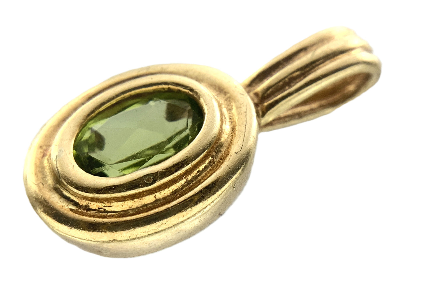 10K Yellow Gold  Peridot Gemstones Pendant Charm and Stud Earrings AU336