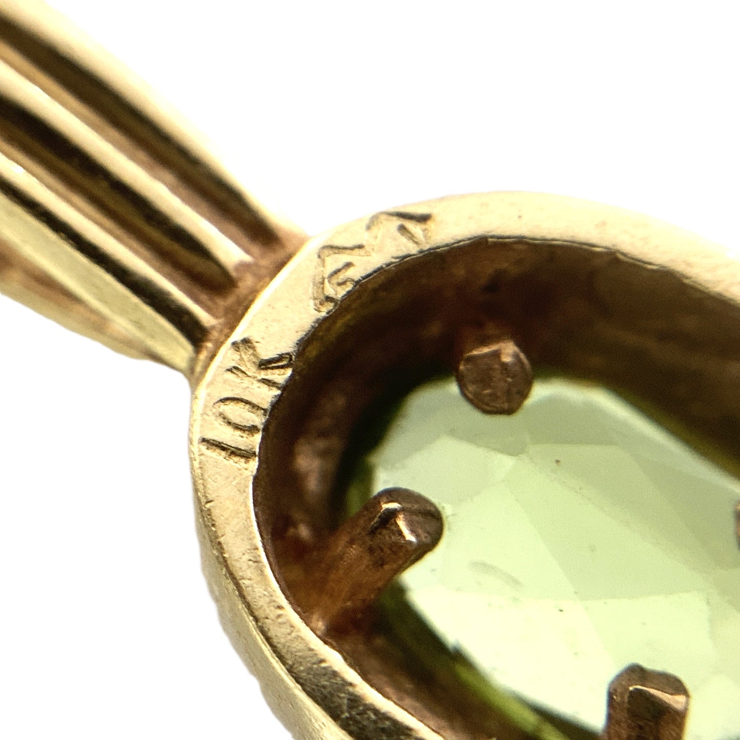 10K Yellow Gold  Peridot Gemstones Pendant Charm and Stud Earrings AU336