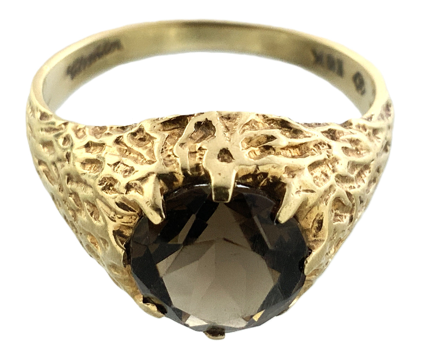 10K Yellow Gold  Vintage Inspired Size 6 Ring With Gemstone AU335