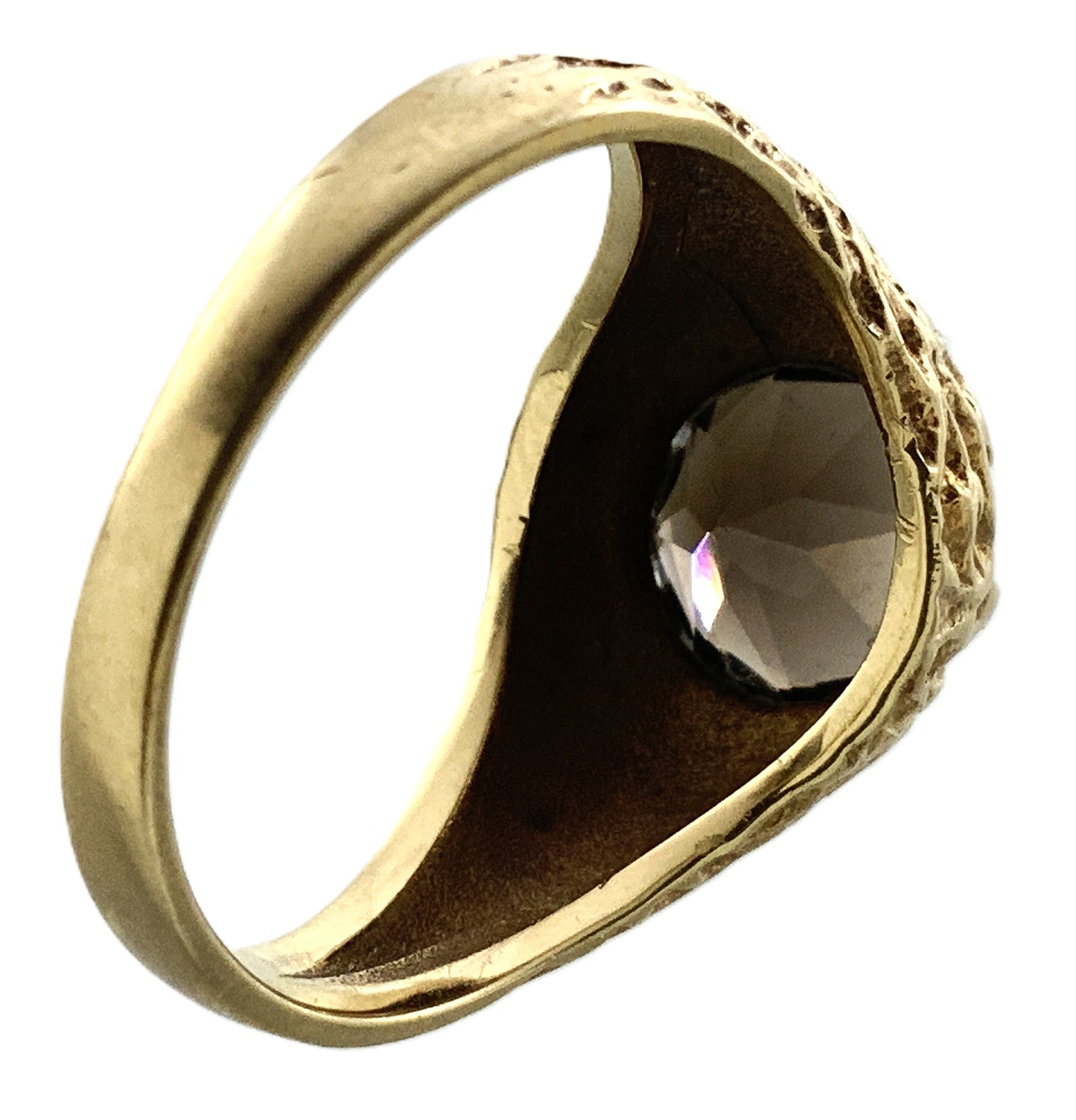 10K Yellow Gold  Vintage Inspired Size 6 Ring With Gemstone AU335