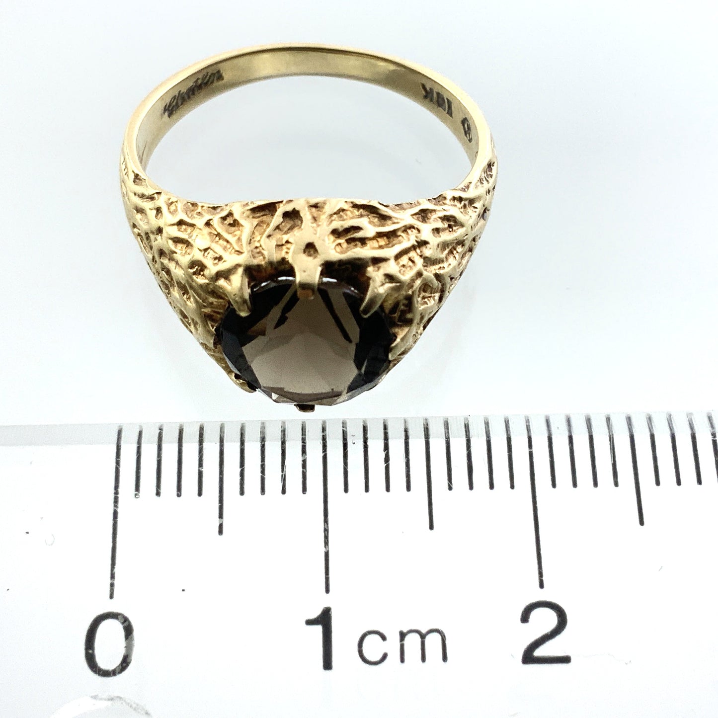 10K Yellow Gold  Vintage Inspired Size 6 Ring With Gemstone AU335