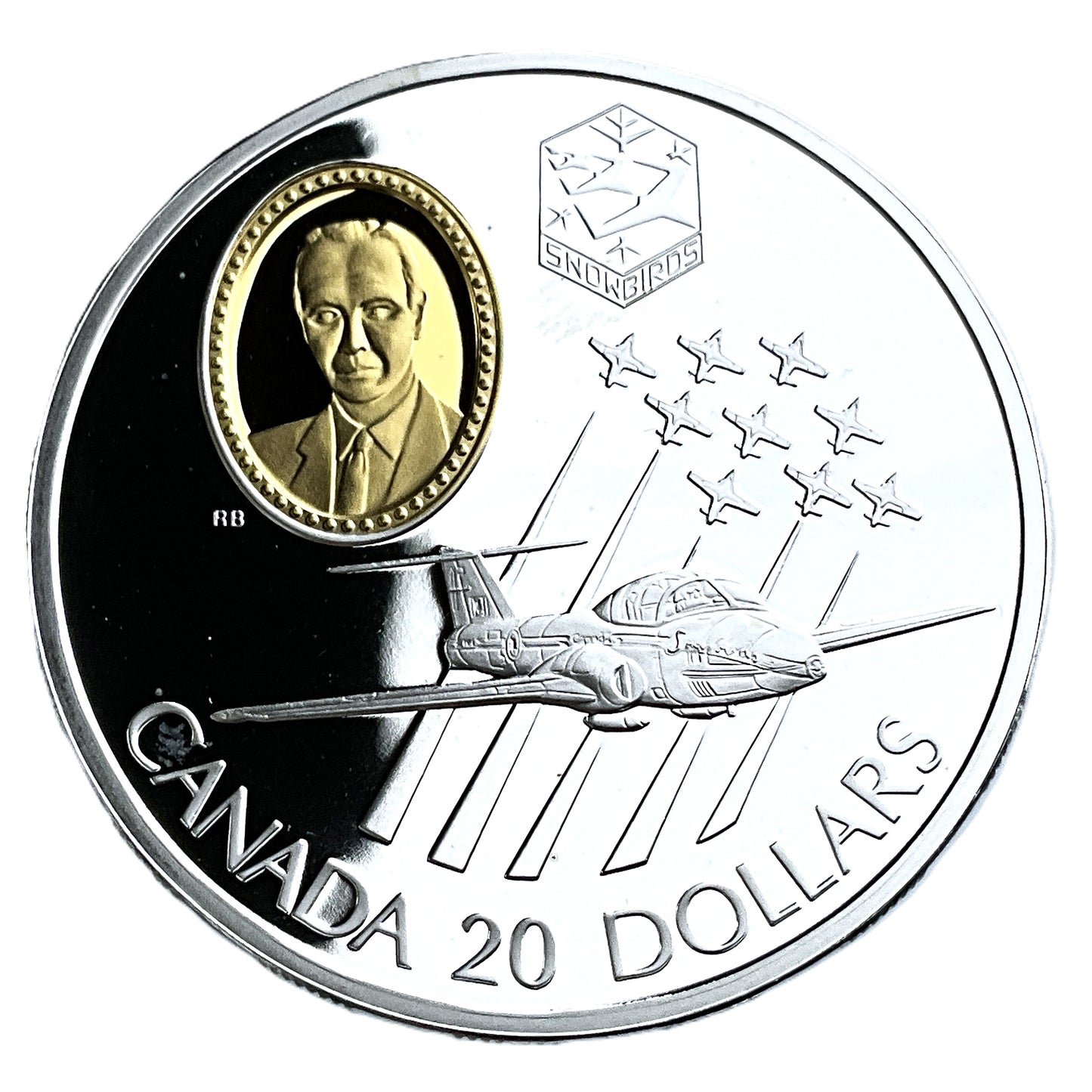 .925 ozt Canadair CT-114 Tutor Jet Silver $20