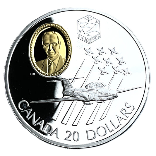 .925 ozt Canadair CT-114 Tutor Jet Silver $20