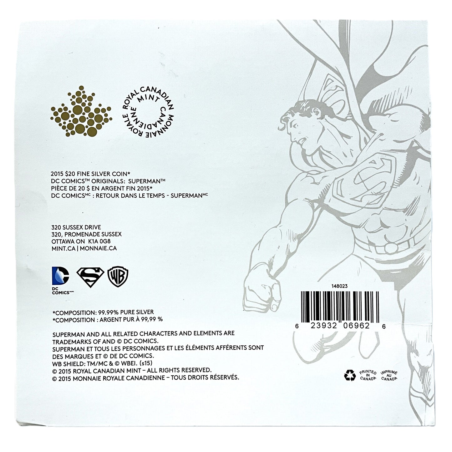 .250 ozt Originals Superman 9999 Silver $20