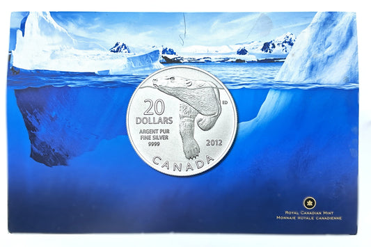 .250 ozt Polar Bear 9999 Silver $20 Coin