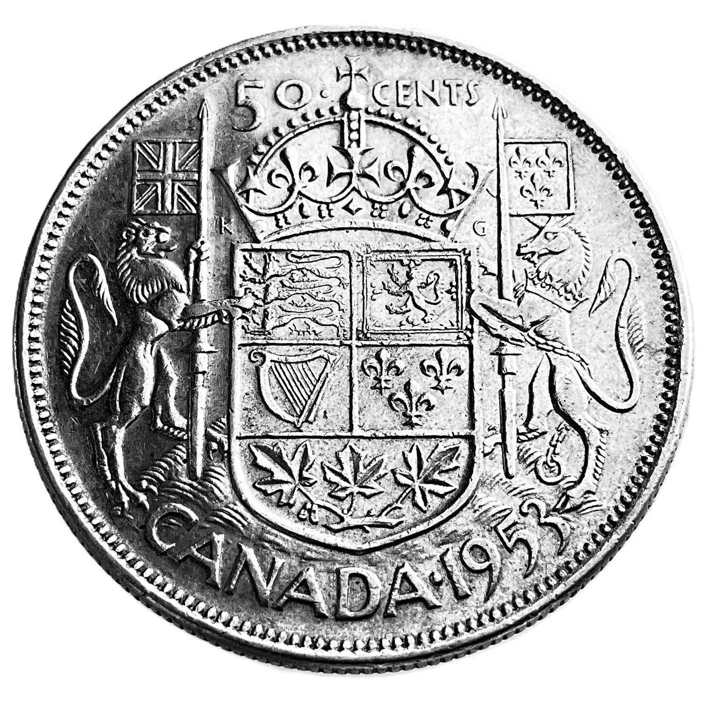 .3 ozt Canada Coat of Arms Young Quenn 50¢