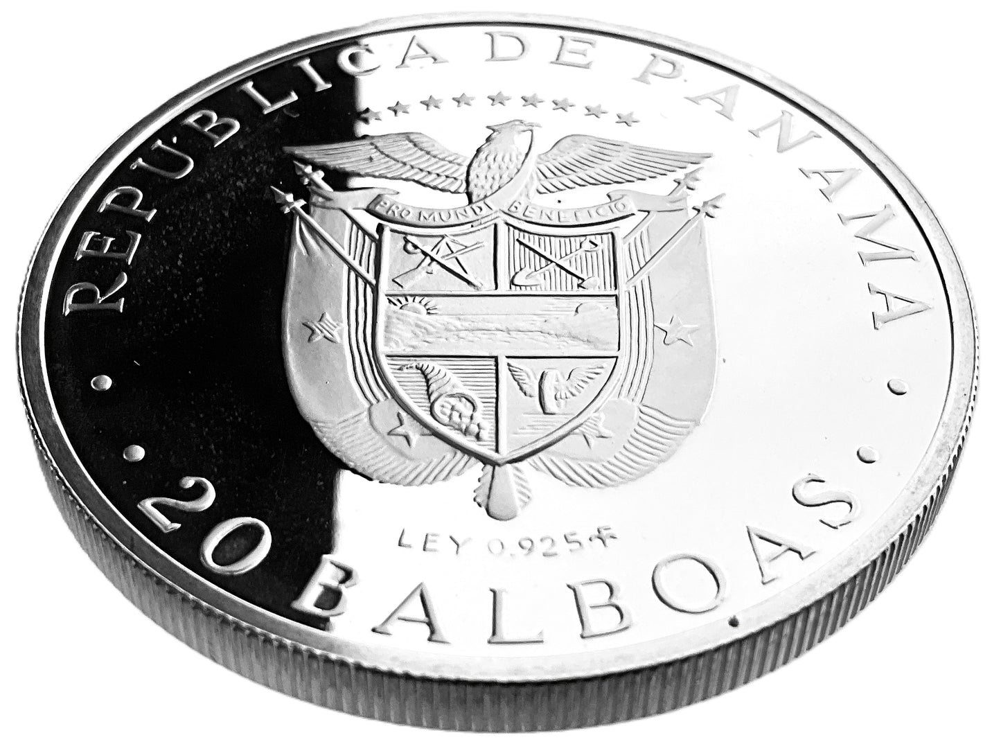 3.9 ozt Simon Bolivar Panama Silver 20 Balboas