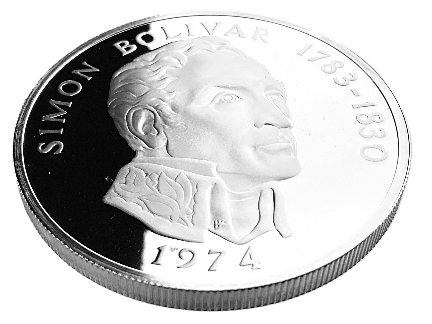 3.9 ozt Simon Bolivar Panama Silver 20 Balboas