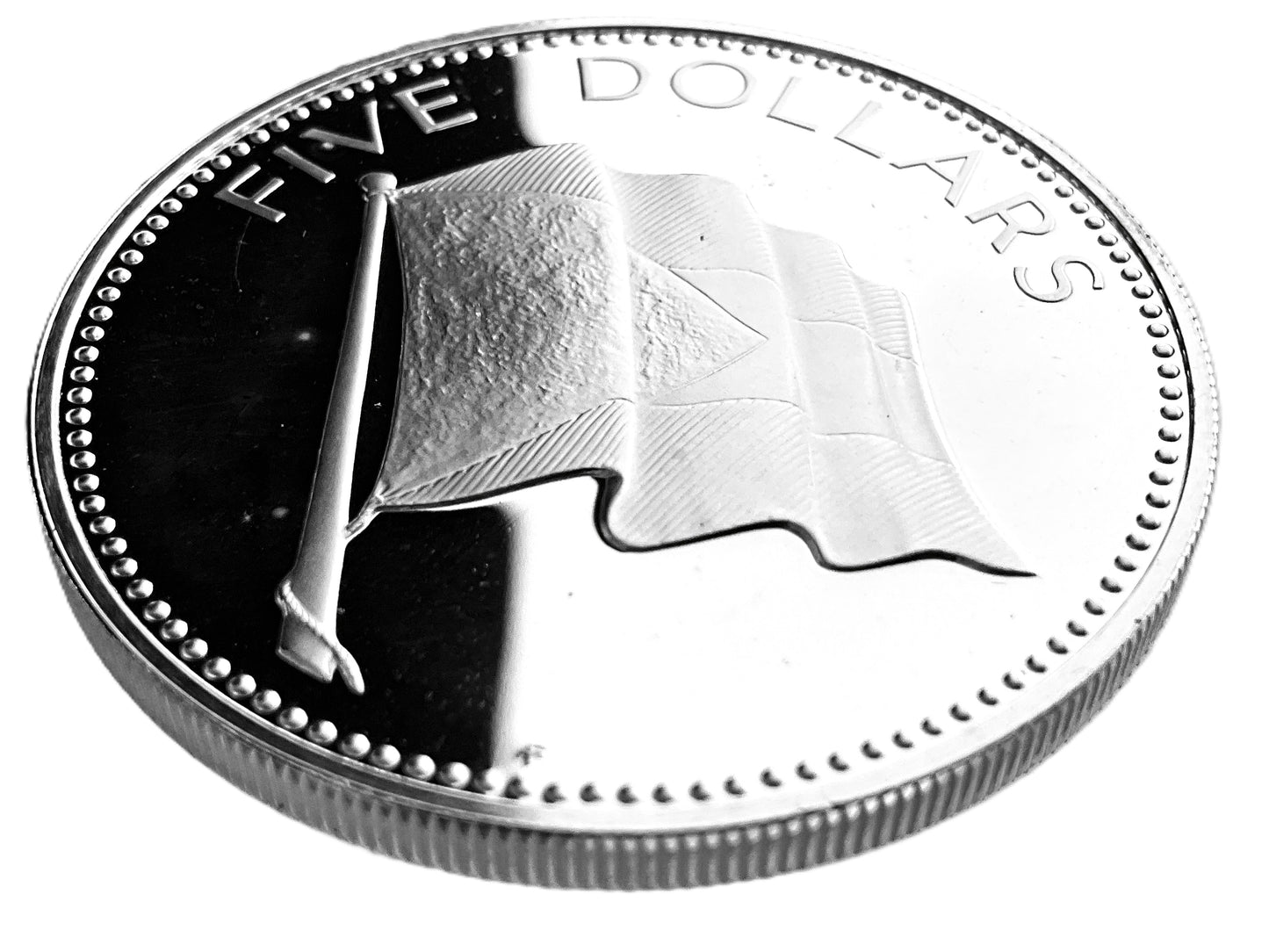 1.264 ozt Bahamas Flag Silver Coin $5