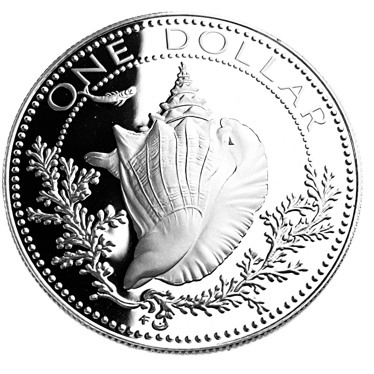.462 ozt Bahamas Conch Shell Silver Coin $1