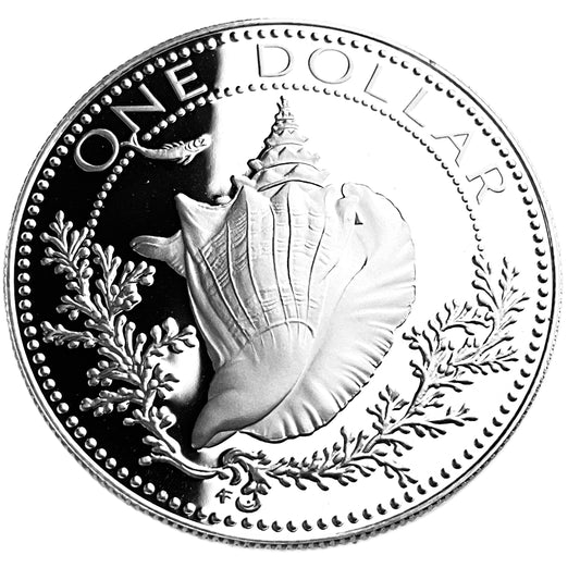 .462 ozt Bahamas Conch Shell Silver Coin $1