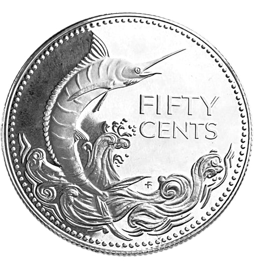 .254 ozt Bahamas Blue Marlin Silver Coin 50¢