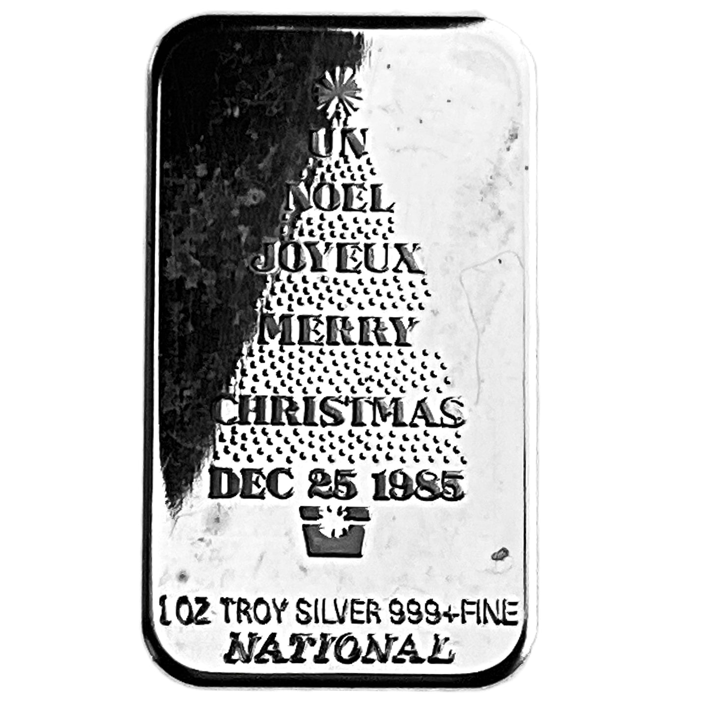 1 ozt National Christmas Tree Silver 999 Bar