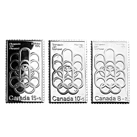 1.59 ozt Montreal Olympic 999 Silver Stamps