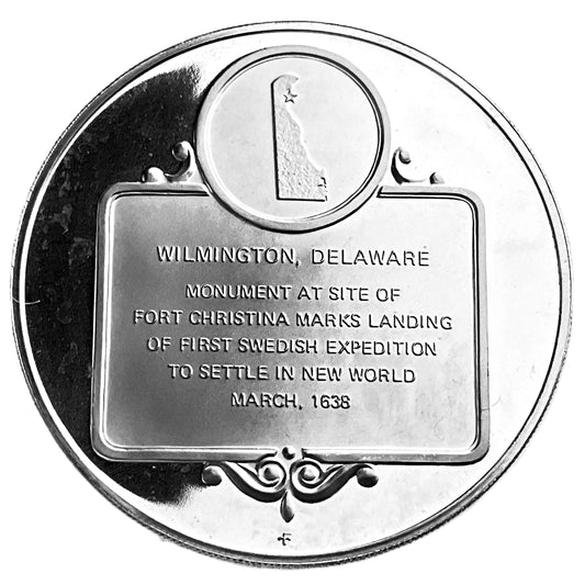 .75 ozt Fort Christina Delaware Silver Round