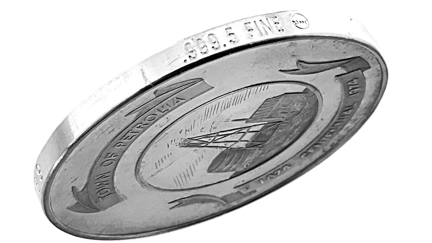 .980 ozt 100th Town of Petrolia Silver Medal