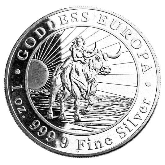 1 ozt Goddess Europa 9999 Silver Coin $5