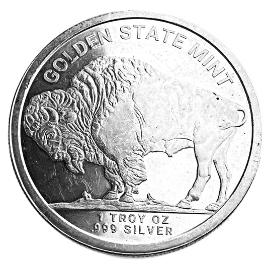 1 ozt Golden State Indian Buffalo 999 Silver