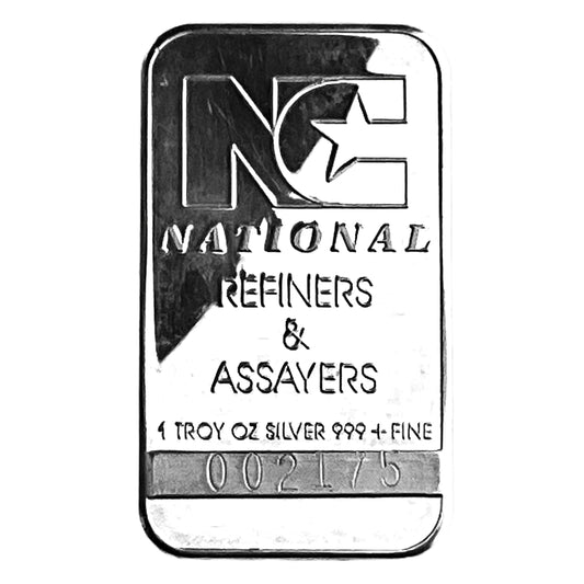 1 ozt Vintage National Refiners 999 Silver Bar