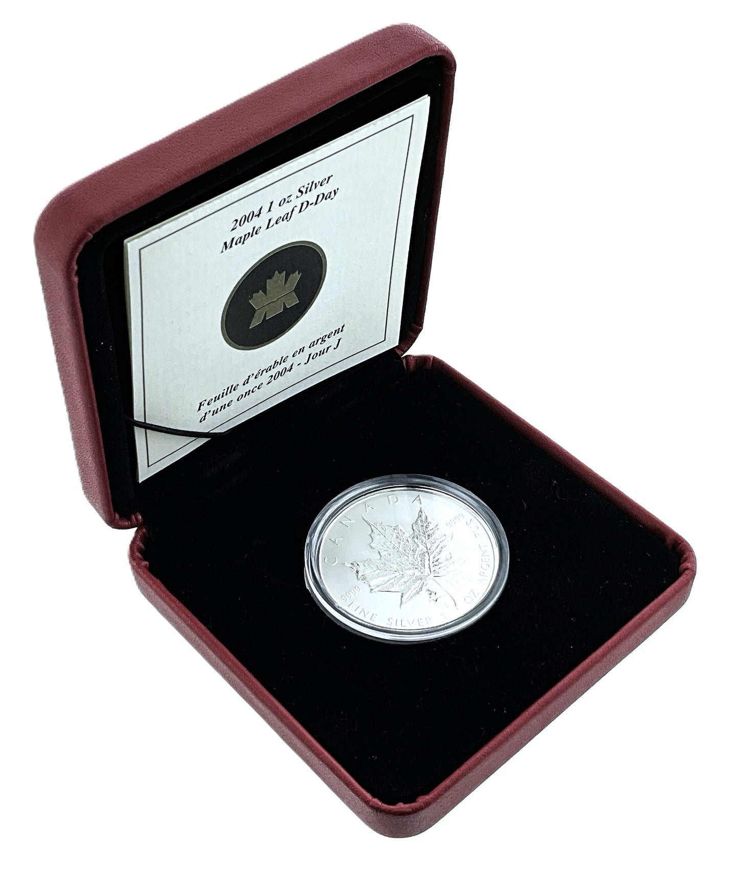 1 ozt 2004 D-Day Privy Silver Maple 9999 $5