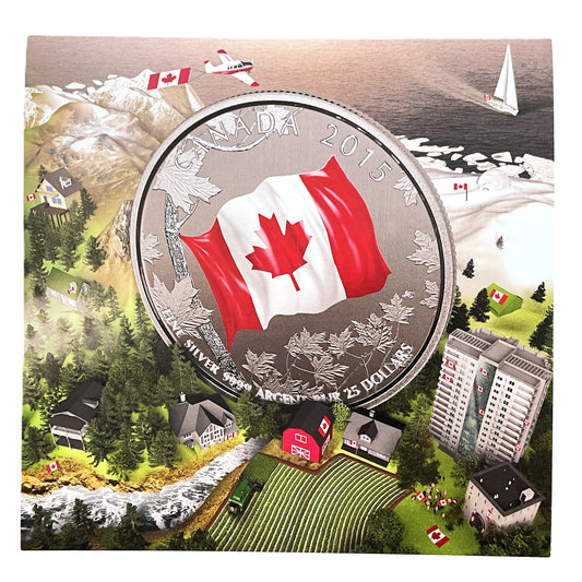 .25 ozt Anniversary Canadian Flag 9999 $25