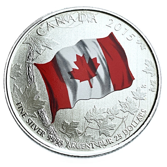.25 ozt Anniversary Canadian Flag 9999 $25