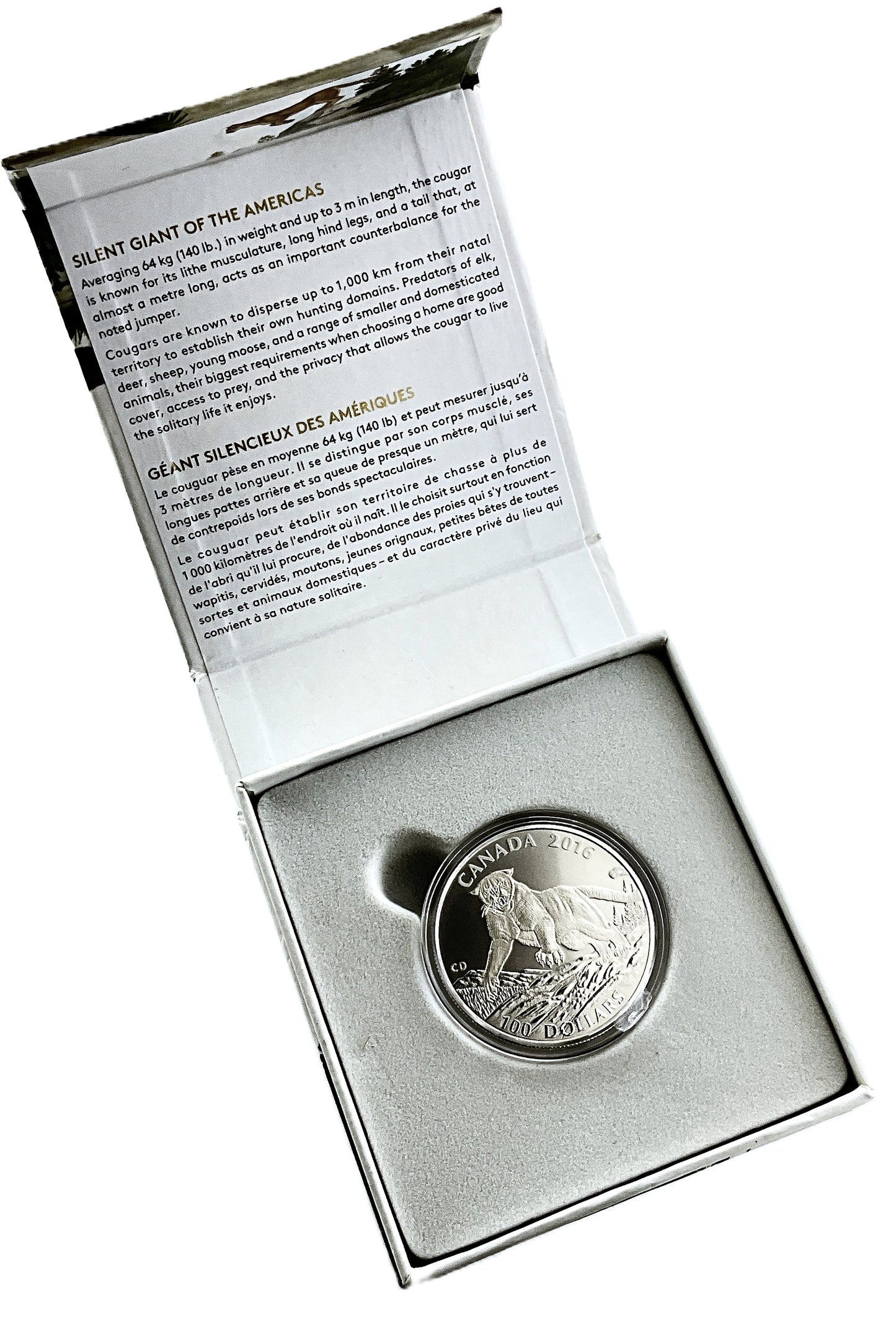 1.01 ozt Cougar Silent Giant Silver 9999 $100