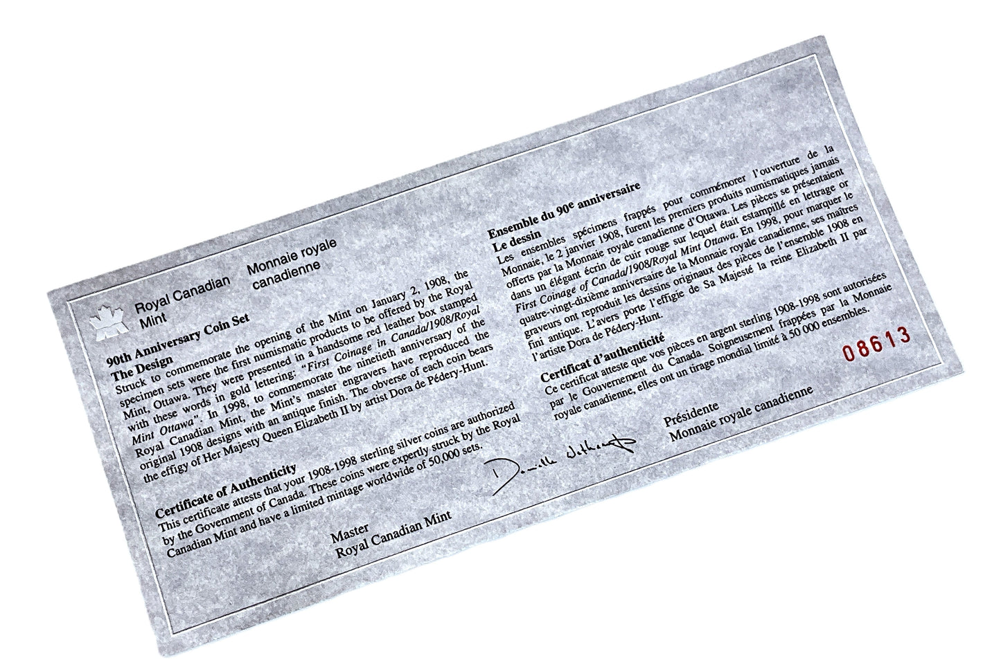 .809 ozt 90th Anniv. RCM Silver 91¢ Matte Set