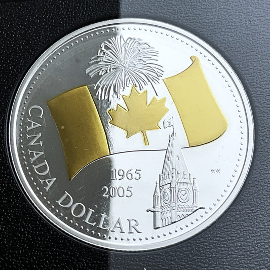 1.69 ozt 2005 Loon Flag Polar Bear Silver Set