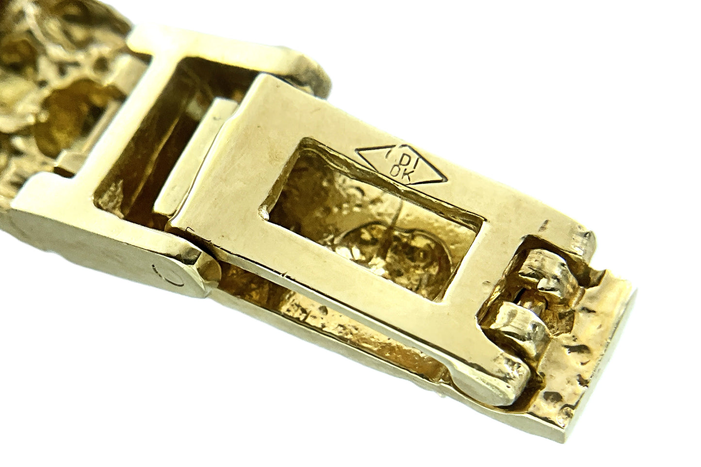 10K Yellow Gold Nugget Link Chain 8in x 3mm Bracelet AU429