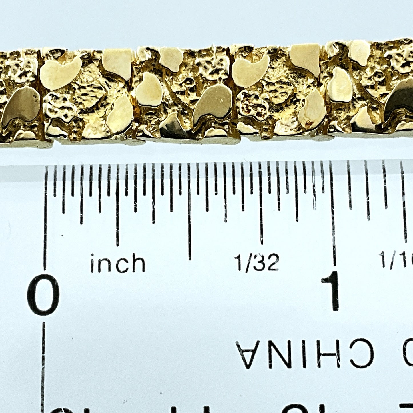 10K Yellow Gold Nugget Link Chain 8in x 3mm Bracelet AU429