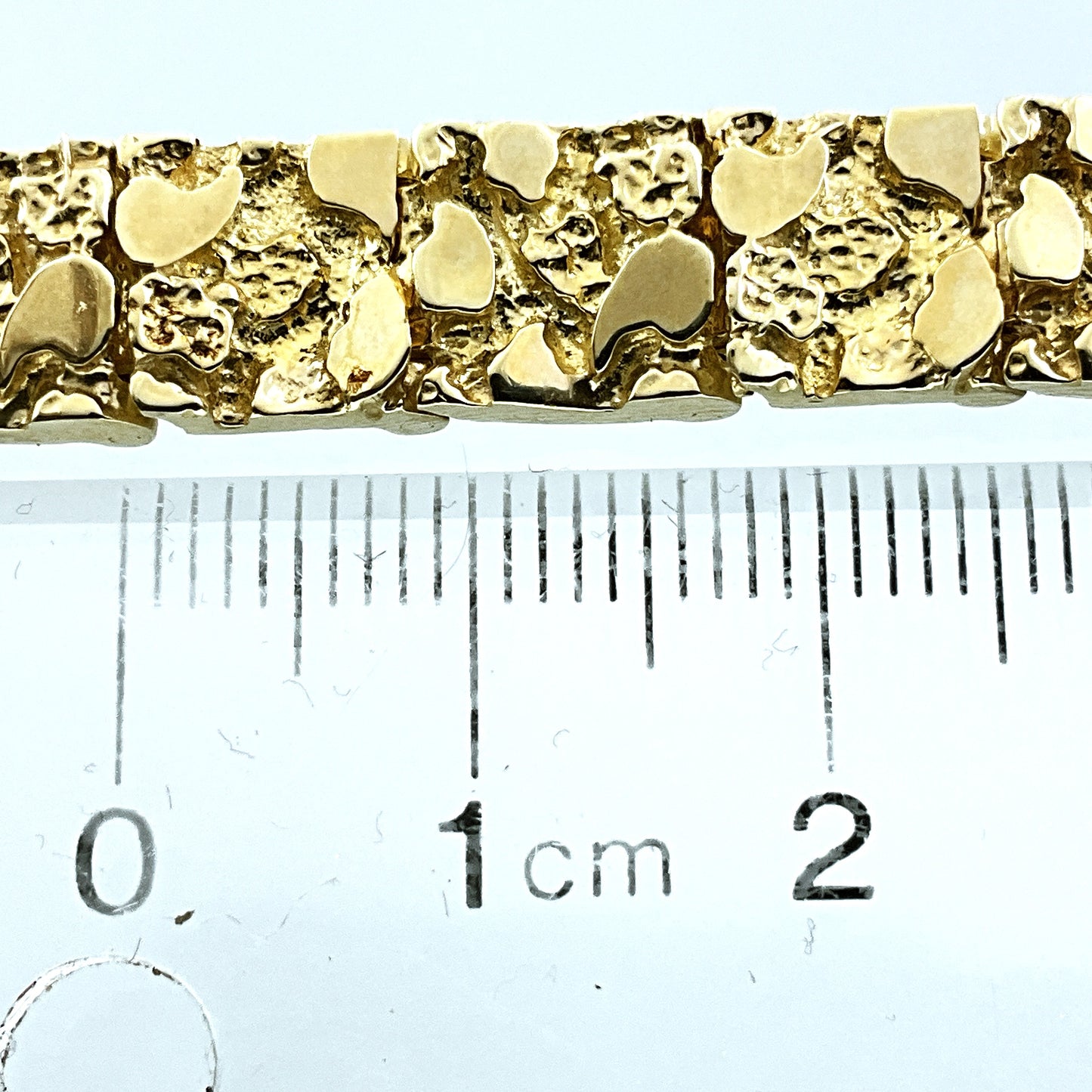 10K Yellow Gold Nugget Link Chain 8in x 3mm Bracelet AU429