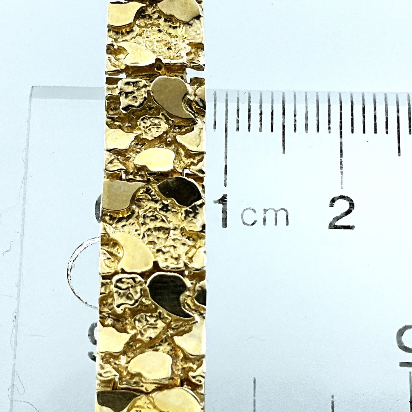 10K Yellow Gold Nugget Link Chain 8in x 3mm Bracelet AU429