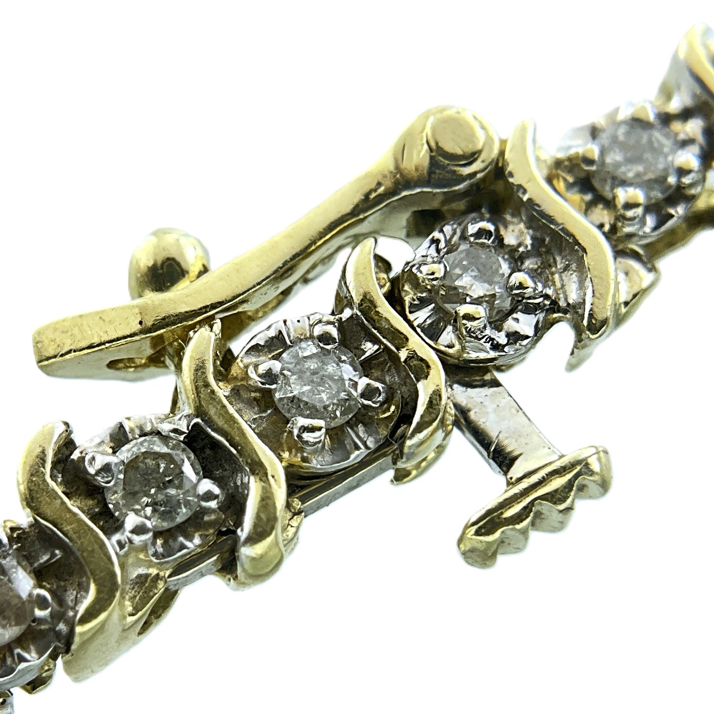 14K Gold and 2.76 Total Diamond Tennis Bracelet 7.25in x 3.8mm AU432