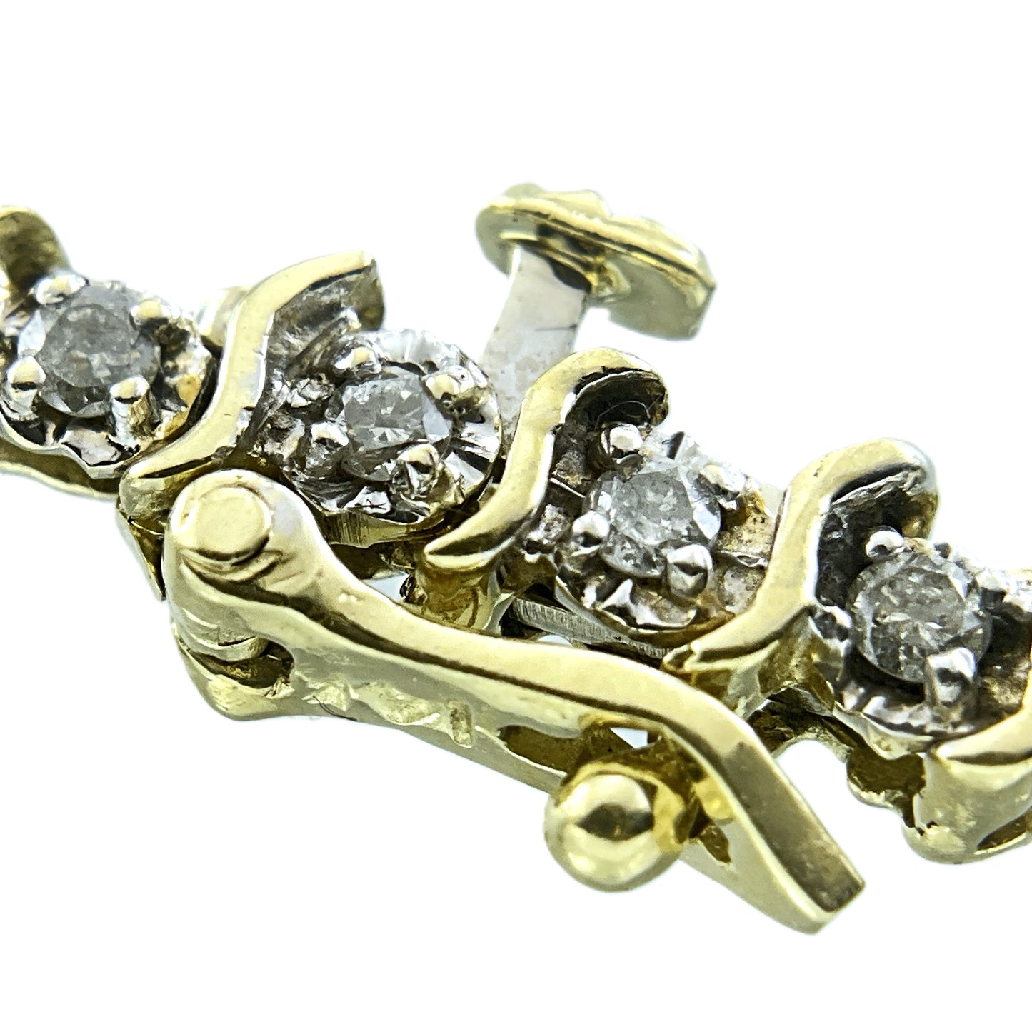14K Gold and 2.76 Total Diamond Tennis Bracelet 7.25in x 3.8mm AU432