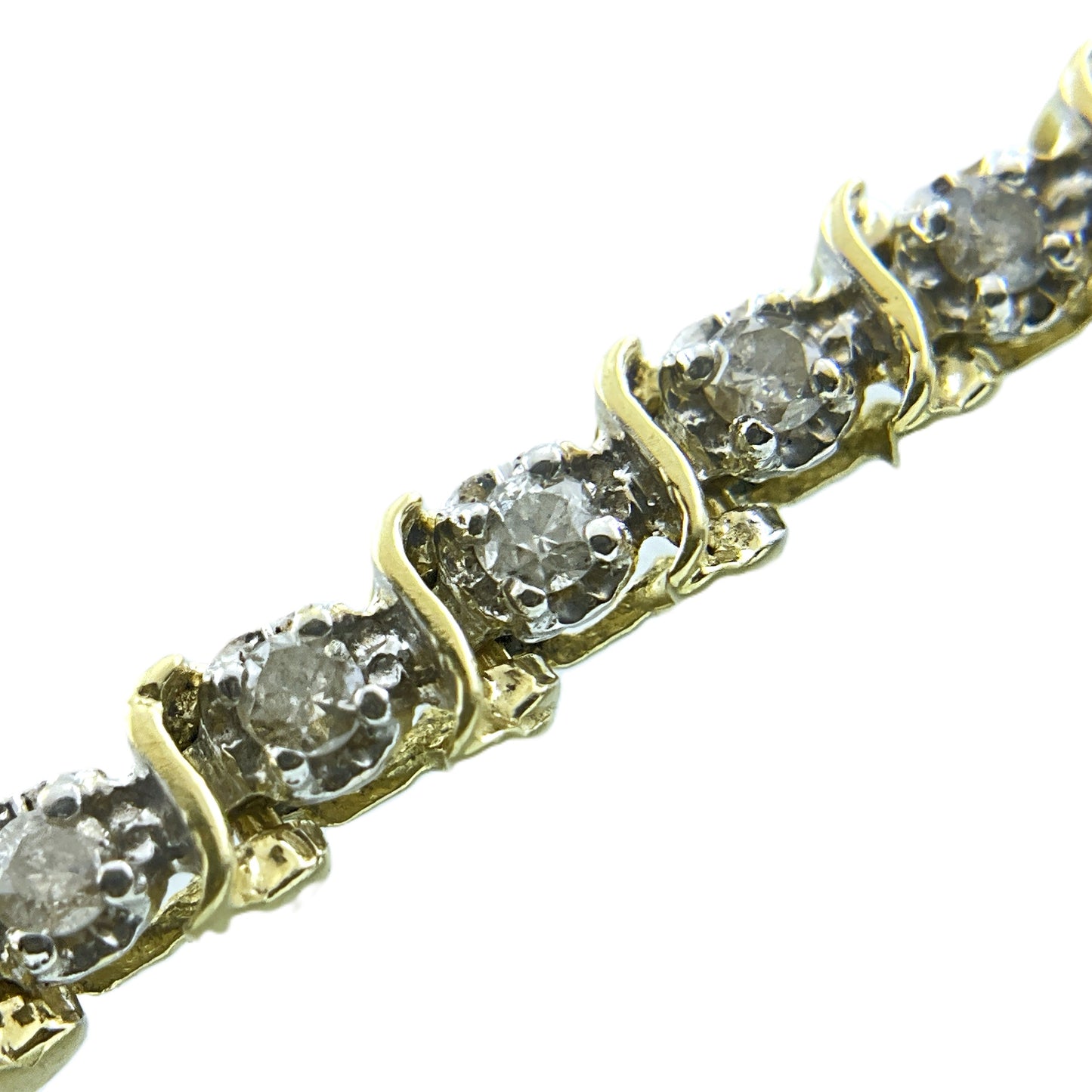 14K Gold and 2.76 Total Diamond Tennis Bracelet 7.25in x 3.8mm AU432