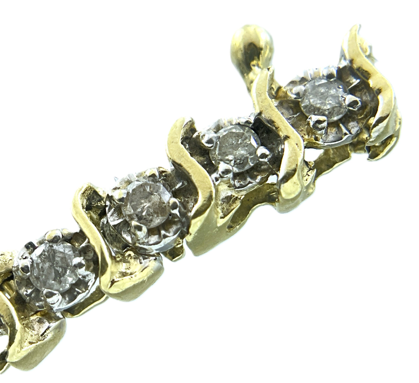 14K Gold and 2.76 Total Diamond Tennis Bracelet 7.25in x 3.8mm AU432