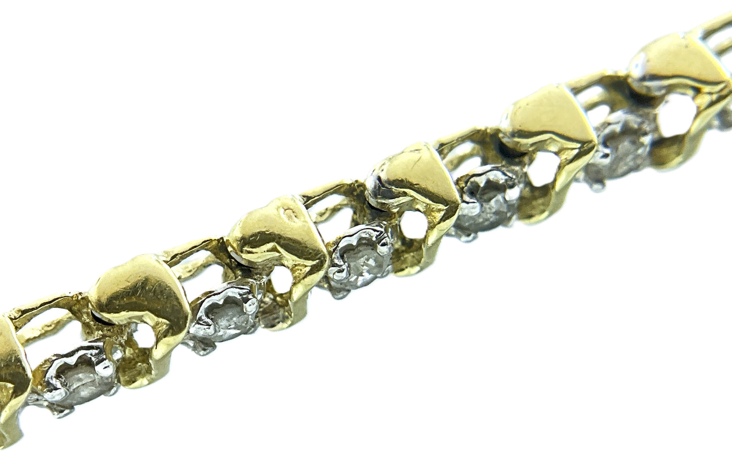 14K Gold and 2.76 Total Diamond Tennis Bracelet 7.25in x 3.8mm AU432