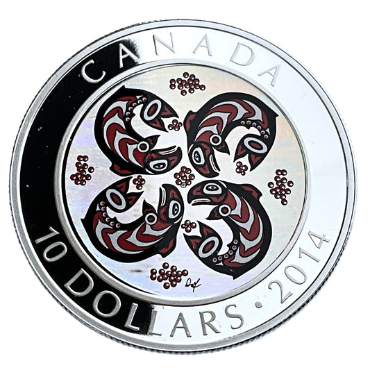 .510 ozt First Nation Salmon 9999 Silver $10