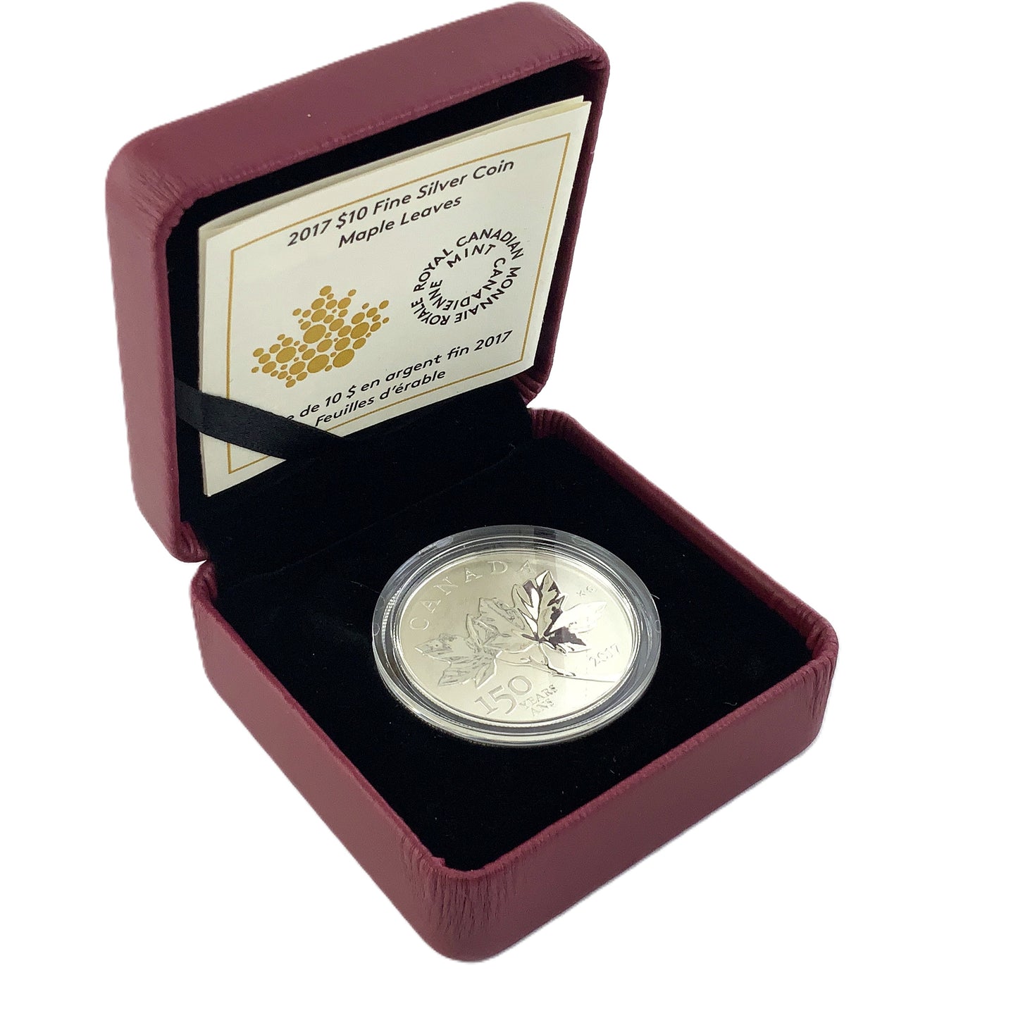 .500 ozt 150 Years Maple Leaves 9999 $10