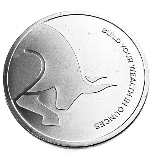 1 ozt Silver Gold Bull 999 Round