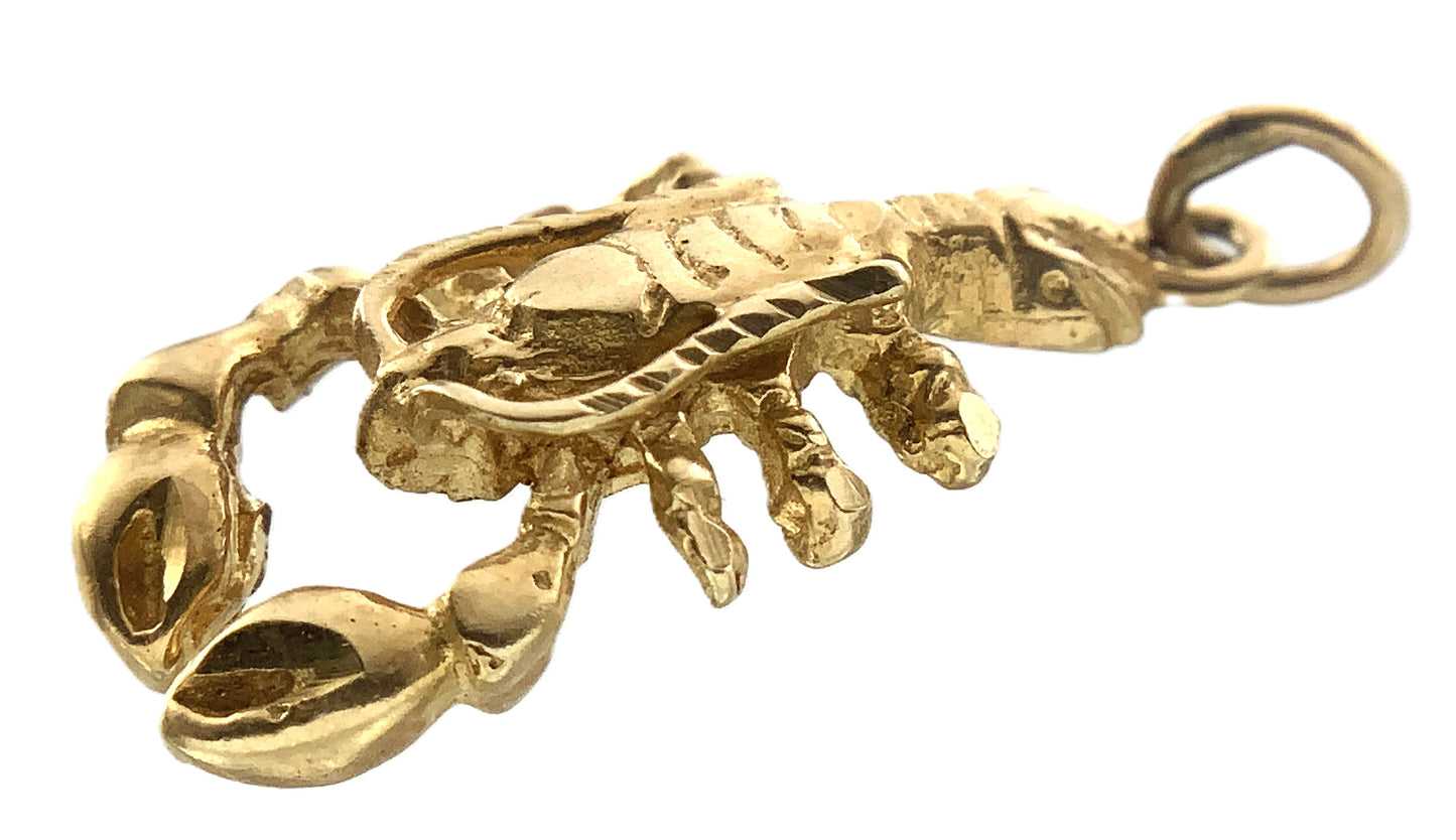 10K Yellow Gold Lobster Charm Pendant AU340